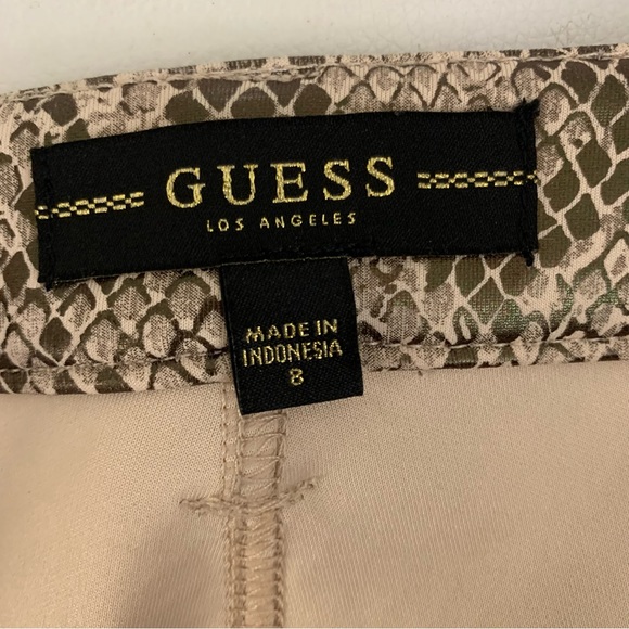 NWT $98 Guess Iridescent Sheen Coated Poison Python Print Stiletto Skinny Pant 8 - Picture 12 of 13